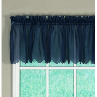 Today's Curtain Emelia Original Voile-Volant, 35,6 cm, Marineblau, 152,4 cm B x 35,6 cm L