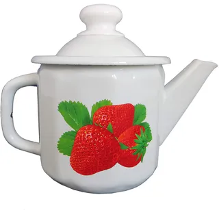 Emaille Teekanne Kaffeekanne 1 Liter ca 12,5cm Durchmesser/Retro Nostalgie Geschirr