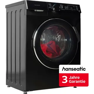 HANSEATIC Waschmaschine "HWMK814A1BI (A-10%)", Energieeffizienz: A (A-G), schwarz, B:60cm H:85cm T:48cm, Waschmaschinen, inkl. 3 Jahre Herstellergarantie, Topseller