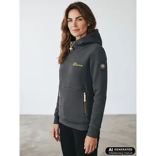 Coastguard Kapuzenpullover Damen Sweathoody 80939 mit Waffel-Struktur - Kapuzenpullover Hoody Kapuze mit hohem Kragen & Kordelzug, Seitentaschen mit Reißverschluss blau S