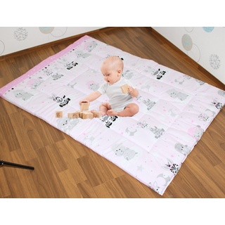 Primawela Spielmatte Spielmatte Spieldecke Krabbeldecke Kinder Baby Decke Baumwolle rosa