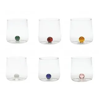 Set mit 6 Borosilikatgläsern Bilia Tumbler Zafferano in verschiedenen Farben