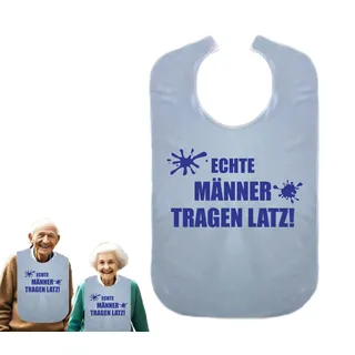 Cre9tive Echte Männer tragen Latz - Geschenk zur Rente - Lustiges Lätzchen für Erwachsene Ess-Schürze Essschürze Kleidungsschutz wasserdicht ID: 038 (blau) - Erwachsener