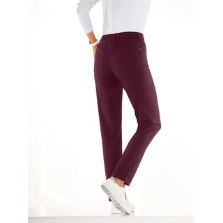 Bequeme Jeans CASUAL LOOKS Gr. 21, Kurzgrößen, rot (burgund) Damen Jeans
