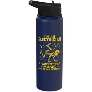 Lustiger Elektriker, für Männer, ich bin ein Elektriker, Skelett Stainless Steel Insulated Water Bottle