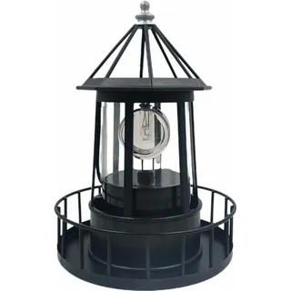 Solarbetriebener LED-Leuchtturm, um 360 Grad drehbare Leuchtturm-Landschaftslampe, wasserdichte Hängelichtlaterne für den Garten, für die Garten... - Schwarz