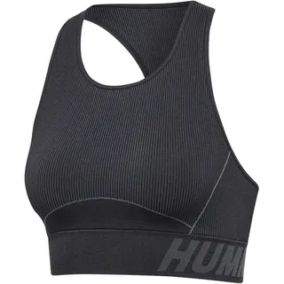 hummel hmlTE CHRISTEL Seamless Sport-Top Schwarz/Asphalt Melange XS