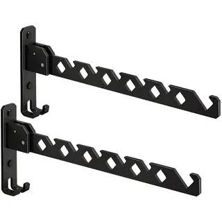 Jlnmmn 2 Stück Wand Kleiderständer, Kleiderhaken Klappbar, Klapphaken Aluminium, Kleiderlüfter Weiß 180°Drehbare (Schwarz)