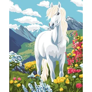 Malen nach Zahlen "Weißes Pferd", 30 x 40 cm