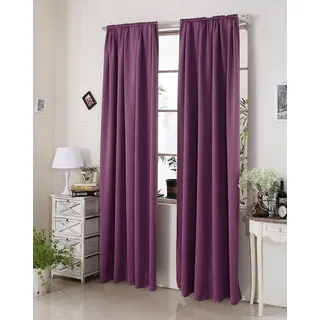 Woltu Thermovorhang Kräuselband 135 x 245 cm Lila 1 St