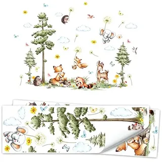 Wandaufkleber – Große Waldtiere – Geeignet Für Kinderzimmer, Babyzimmer Und Wohnzimmer – Wanddekoration – 30 X 90 Cm