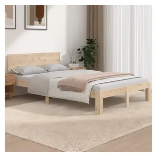 vidaXL Massivholzbett 120 x 190 cm Braun