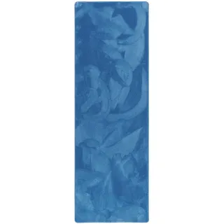 Snapstyle Hochflor Teppichläufer 100 x 400 cm Blau