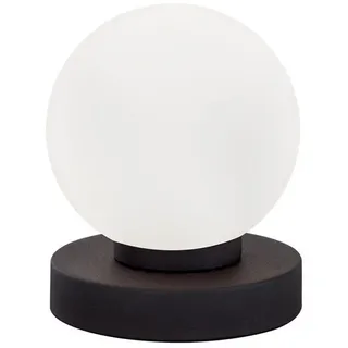 Reality Leuchten LED Nachttischlampe touch Kugel-Lampe, Höhe 15cm, dimmbar, LED wechselbar, Warmweiß, kleine Tischlampe mit Glas-Kugel, Tischleuchte inkl. E14 LED braun