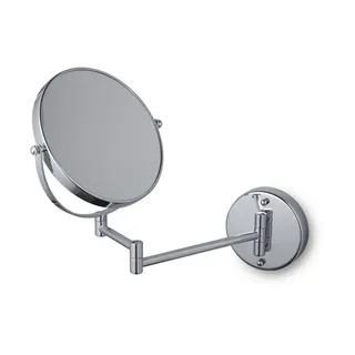 tesa Schminkspiegel schwenkbarer Kosmetikspiegel Visioon - selbstklebend und doppelseitig (Komplett-Set, 1-St., Inkl. Powerkit Montagezubehör - enthält Klebelösung und Adapter), 5-fache Vergrößerung - Wandmontage ohne Bohren - 30 x 48 cm - Silber silberfarben