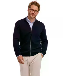 FALKE Herren Strickjacke Basic New Merino Zip M Ja Wolle weich elegant klassisch für Business und Freizeit 1 Stück, Blau Night Sky 6437, 3XL - 3XL
