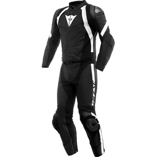 Dainese Avro 4, Lederkombi 2tlg. - Matt-Schwarz/Matt-Schwarz/Weiß - 104