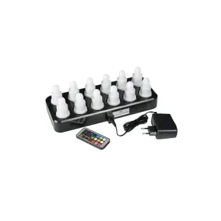 DUNI 12er LED Teelichter Set mit Ladestation, inkl. Fernbedienung 171486 , 1 Karton = 1 x 1 Stück, mehrfarbig