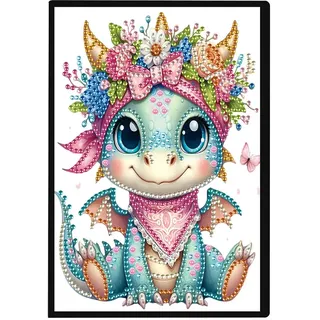 DIY teilweise Diamond Painting Notizbuch Diamantmalerei Buchen 50 Seiten A5 Skizzenbuch Tagebuch Strass Handwerk Kinder Studenten Geschenk (45)
