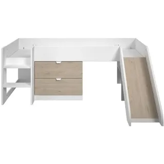 Calicosy Halbhochbett, Apfelbaum, Holzwerkstoff, 90x200 cm, Kinder- & Jugendzimmer, Kindermöbel, Kinderbetten, Hochbetten