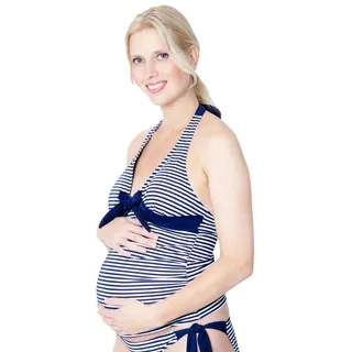 petit amour Umstandstankini ANNA Umstandsbikinitop B/C-Cup ohne Bügel, maritimes Design mit Ringelstreifen blau|weiß S 34/36 B/C-Cup
