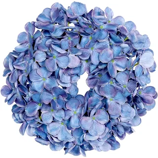 Hortensienkranz 30cm DP künstlicher Kranz Hortensien Dekokranz Wandkranz Türkranz (Blau)