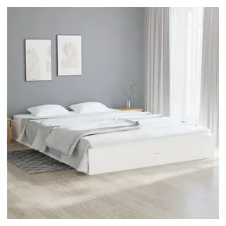 vidaXL Massivholzbett 120 x 200 cm Weiß