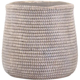 Chic Antique Évron Übertopf mit Flecht Muster, H18/Ø19,5 cm, antik natur
