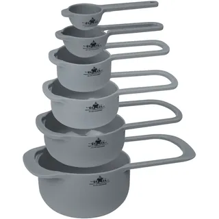 O-ishii MeasureMaster 6-teiliges Messbecher Messlöffel Set aus Kunststoff Measuring Cups für Backen und Kochen | Kunststoff, 6-teiliges Set, Messbecher & Messlöffel, MeasureMaster, für Backen & Kochen, lebensmittelecht, spülmaschinenfest