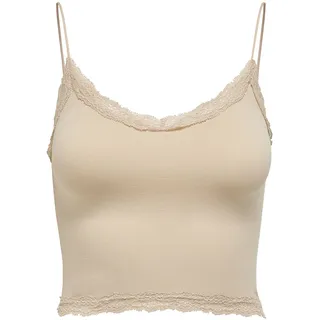 Only ONLVICKY LACE SEAMLESS CROPPED TOP Beige XS/S