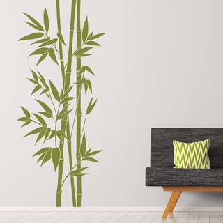 DESIGNSCAPE® Wandtattoo XXL-Bambus | Wandtattoo Pflanze Bamboo | Farbe: gold | Größe: klein (52 x 120 cm)