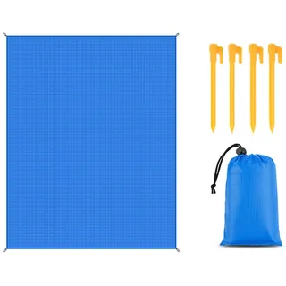 FANSU Strandmatte Outdoor, Picknickdecke Wasserdicht, Picknickdecke 200x200, Stranddecke Sandfrei, Waschbare Stranddecke für Camping, Party, Strand, Picknick, Outdoor (150x200cm,Blau)