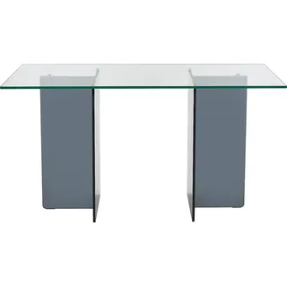 Schreibtisch - Gehärtetes Glas - Klar und Anthrazit - BYLENA - Transparent