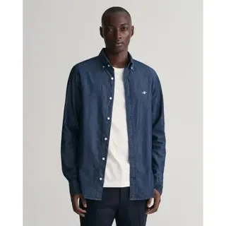 Gant für Herren. 3000402 Slim Fit Hemd Indigo navy indigo (XXL), Lässig, Baumwolle, Klassisch, Langarm, Marine