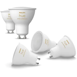 Philips Hue White Ambiance GU10 LED Spot 5er Pack (400lm), dimmbare LED Lampen für das Hue Lichtsystem mit warmweißem/kaltweißem Licht, smarte Lichtsteuerung über Sprache und App