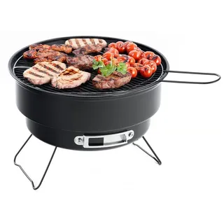 Emaillierter BBQ Holzkohlegrill 26cm kompakter Camping & Balkon Grill tragbar