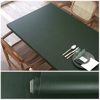 VEELIKE Tapete Holzoptik Dunkelgrün Retro 40 cm × 900 cm Selbstklebende Möbelfolie für Schlafzimmer und Badezimmer Wasserfest Dekorfolie