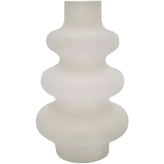 Intirilife Keramik Vase in Creme Weiß - 13 x 21.8 cm - Spiralvase Dekovase ideal für Blumen Pampasgras und Trockenblumen