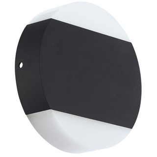 Outdoor LED Wand-/Deckenleuchte LINOSA Up & Downlight schwarz weiß Ø15,5cm T:4cm IP54
