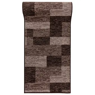 mazovia rutschfest Teppich Läufer Flur - Modern Geometrische Muster Teppichläufer - Kurzflor Flurläufer für Vorzimmer, Schlafzimmer, Küche - ÖKO-TEX Zertifiziert - Meterware Braun - 67 x 100 cm