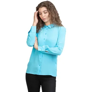 Posh Gear Seidenbluse Damen Seidenbluse Collettoseta Bluse aus 100% Seide 100% Seide blau S