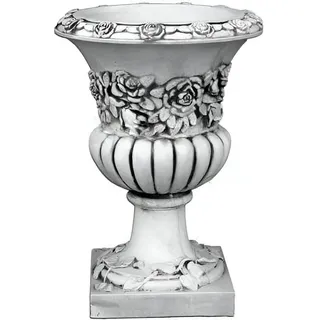 Xlmoebel Pflanzkübel Stein Blumenvase für Garten und Terrasse, elegante Deko für Pflanzen (Artikel s104098), Hergestellt in Europa weiß