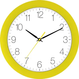 EUROTIME Funk-Wanduhr gelb - Gelb