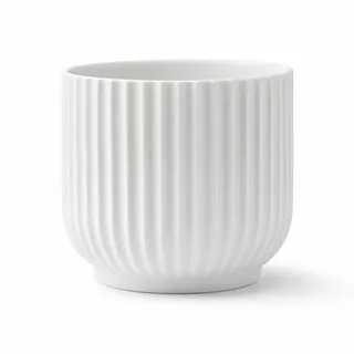 Lyngby Porcelæn Übertopf klein Lyngby im Bauhaus-Stil Zeitloses Design, Weiss