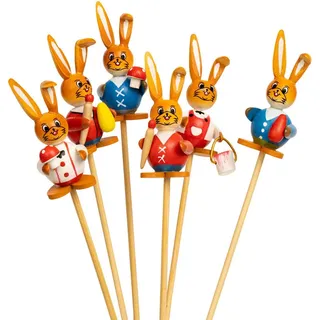 SIKORA Osterhasen Figuren Holz 6 cm