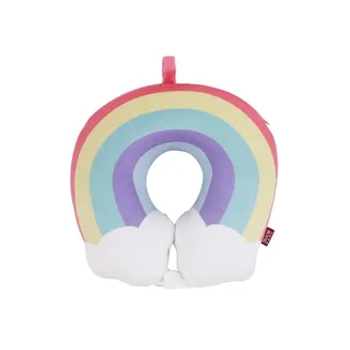 champracer Nackenkissen Kinder, Reisekissen, Regenbogen U-Geformte Nackenstützkissen, Niedliche Regenbogen Kopfstütze Reise Schlafkissen Tragbares Nackenkissen für Auto Flugzeug Zug Büro Heim (Lila)