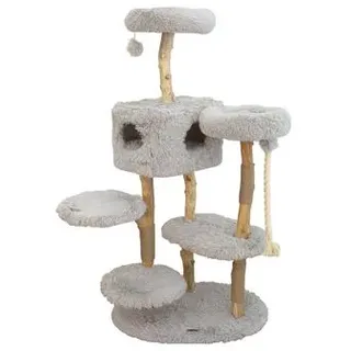 Dehner Premium Lovely Natur-Kratzbaum Kraxeln & Relaxen, Hellgrau