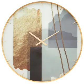 Mauro Ferretti Runde Wanduhr aus mehrfarbigen Holzfasern Ø 80 x 5 cm | Gr.: onesize