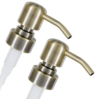 ALTGLAS 2 Stück Edelstahl Seifenspender Pumpkopf 'Zagreb' mit 28mm Gewinde | Vintage Bronze • Doppelpack Ersatz Pump Aufsatz • Upcycling Seifen Spender Bauen - passt auf Jacky & Lemonaid