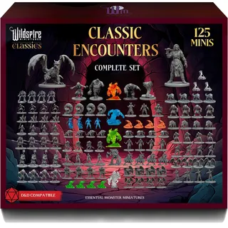 Komplettes klassisches Kreaturen-Set – Set 1 + Set 2 – bemalbare essentielle DND Monster Miniaturen Bulk – 120 Miniaturen für D&D 28 mm Skala Minatures Dungeons and Dragons Minis D&D Minature Figuren